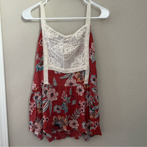 Maurices Women's Tank Top Spaghetti Strap Crochet Style Floral Flowers Lace XL - Picture 2 of 7